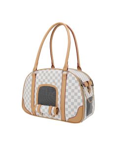 Pet Τσάντα Μεταφοράς Μπεζ Καρό 42x19x29cm