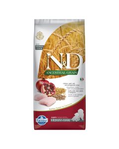 N&D Ancestral Dog Puppy Medium-Maxi με Κοτόπουλο & Ρόδι 12kg