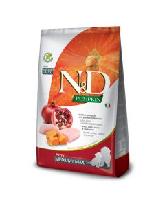 N&D Pumpkin Dog Puppy Medium-Maxi με Κοτόπουλο, Κολοκύθα & Ρόδι 2.5kg