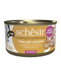 Schesir Cat Natural Τόνος, Φιλέτο Κοτόπουλου & Ρύζι 85gr