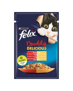 Felix Agail Doubly Delicious Βοδινό & Πουλερικά σε Ζελέ 85gr