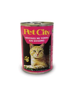 Pet City Γάτας Μπουκιές με Τόνο & Σολομό 410gr