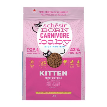 Schesir Kitten Born Carnivore Κοτόπουλο & Αυγό 1.25kg