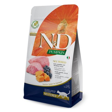N&D Pumpkin Cat Neutered με Αρνί, Κολοκύθα & Μύρτιλο 1.5kg