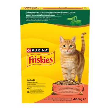 Friskies Cat Adult Βοδινό, Κοτόπουλο & Λαχανικά 400gr