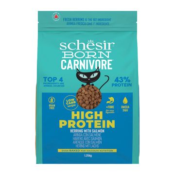 Schesir Cat Born Carnivore Ρέγγα & Σολομός 1.25kg