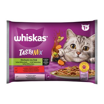 Whiskas Tasty Mix Multipack Επιλογές του Σεφ σε Σάλτσα 4x85gr