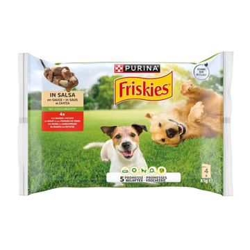 Friskies Dog Adult Βοδινό & Πατάτες σε Σάλτσα 4x85gr