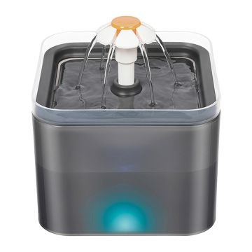 Pet Interest Συντριβάνι Λουλούδι με Led Light 2L Τετράγωνο Μαύρο