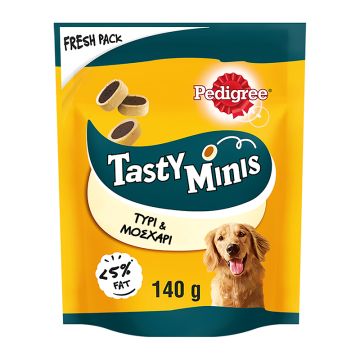 Pedigree Tasty Minis με Τυρί & Μοσχάρι 140gr