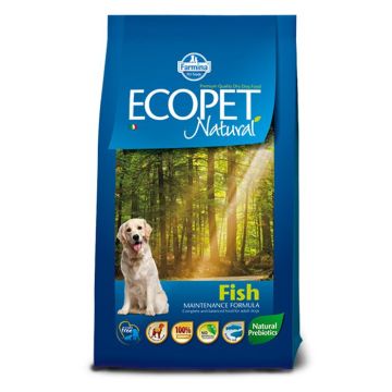 Ecopet Natural Adult Medium Ψάρι 12kg + 2kg Δώρο