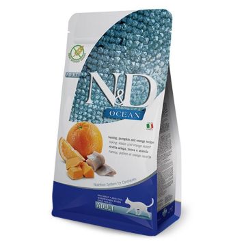 N&D Ocean Cat Adult Με Ρέγγα, Κολοκύθα & Πορτοκάλι 5kg