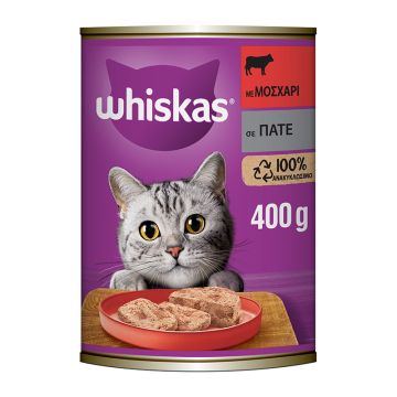 Whiskas Πατέ με Μοσχάρι 400gr