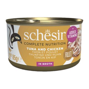 Schesir Cat Natural Τόνος, Φιλέτο Κοτόπουλου & Ρύζι 85gr
