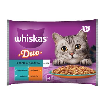 Whiskas Duo Multipack σε Ζελέ με Ψάρι & Κρέας 4x85gr